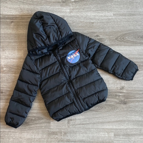 Epic Threads toddler boys black NASA puffer jacket with hood - Picture 1 of 3